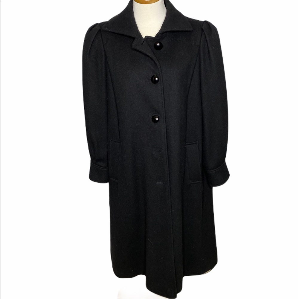 Unique International Black Virgin Wool Coat